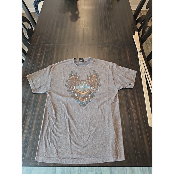 Harley Davidson Men's Brown Vtg T-Shirt Feather Thunder Mountain Sz Xl - Picture 2 of 13